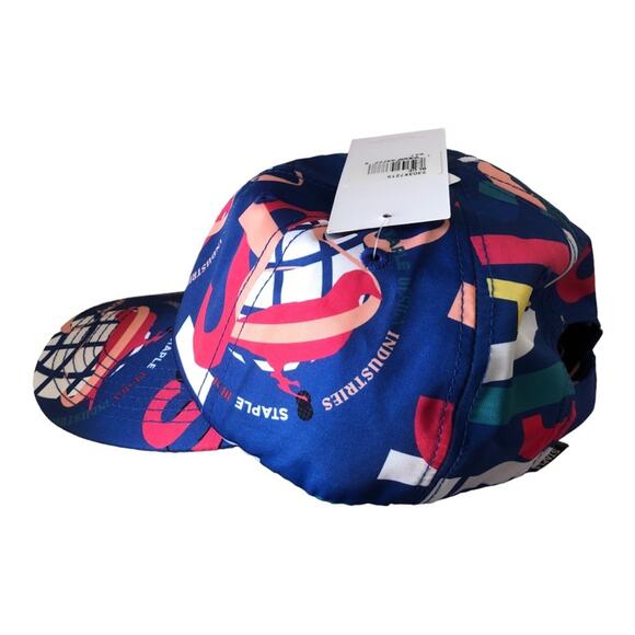 Staple NWT Men’s Streetwear Blue Red Orange Yellow Graphic Snap-Back Hat - Picture 6 of 12